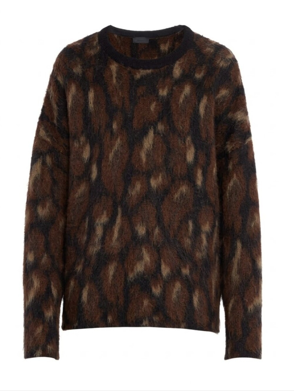 LAPOINTE Oversized Leopard Jacquard Crewneck Sweater XS / S Mohair Alpaca - Picture 2 of 11
